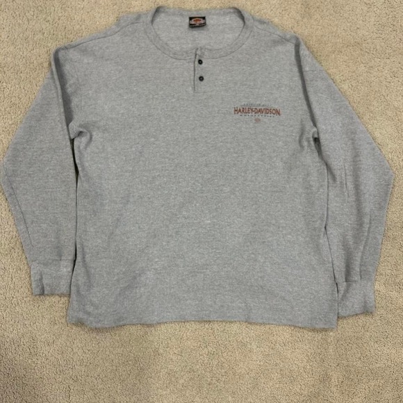 HARLEY DAVIDSON Tomahawk Division‎ Thermal Long Sleeve Size XL Vintage USA - Picture 1 of 5